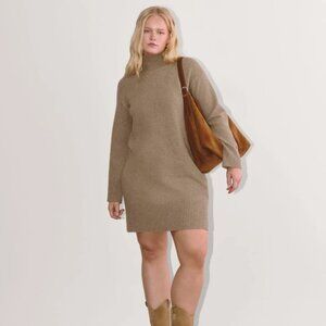 NWT Everlane The Sweater Dress in Plush Cotton XS Heather Taupe